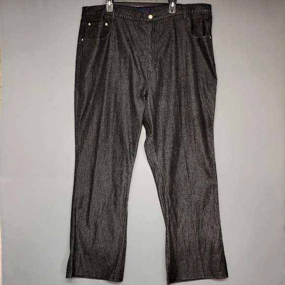 Denim & Co Pants Womens 28 Metallic Stretch Straight Leg Jeans Shimmer Glam - Picture 1 of 13